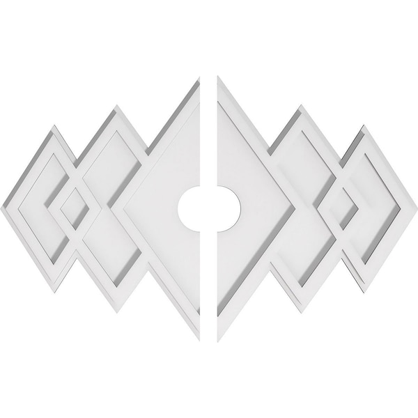 Ekena Millwork Zoe Architectural Grade PVC Ceiling Medallion, 26"W x 17 3/8"H x 3"ID x 8"C x 1"P, Two-Piece CMP26X17ZE2-03000 - main
